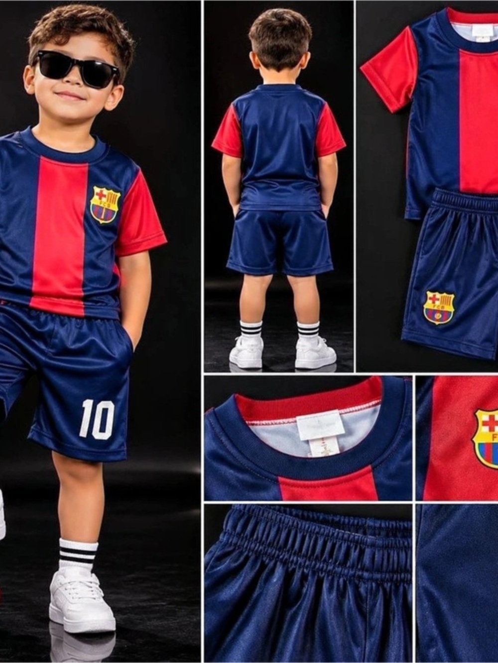 FC Barcelona Kids Soccer Jersey and Shorts Set Blue & Red